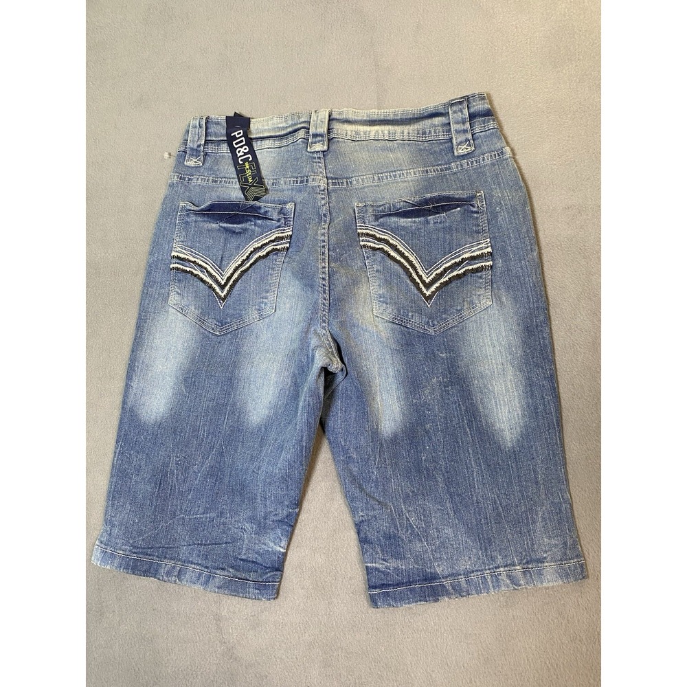 NWT! PD&C Men's Size 32 Slim Fit Stretch Jean Shorts Jorts Embroidered Pockets